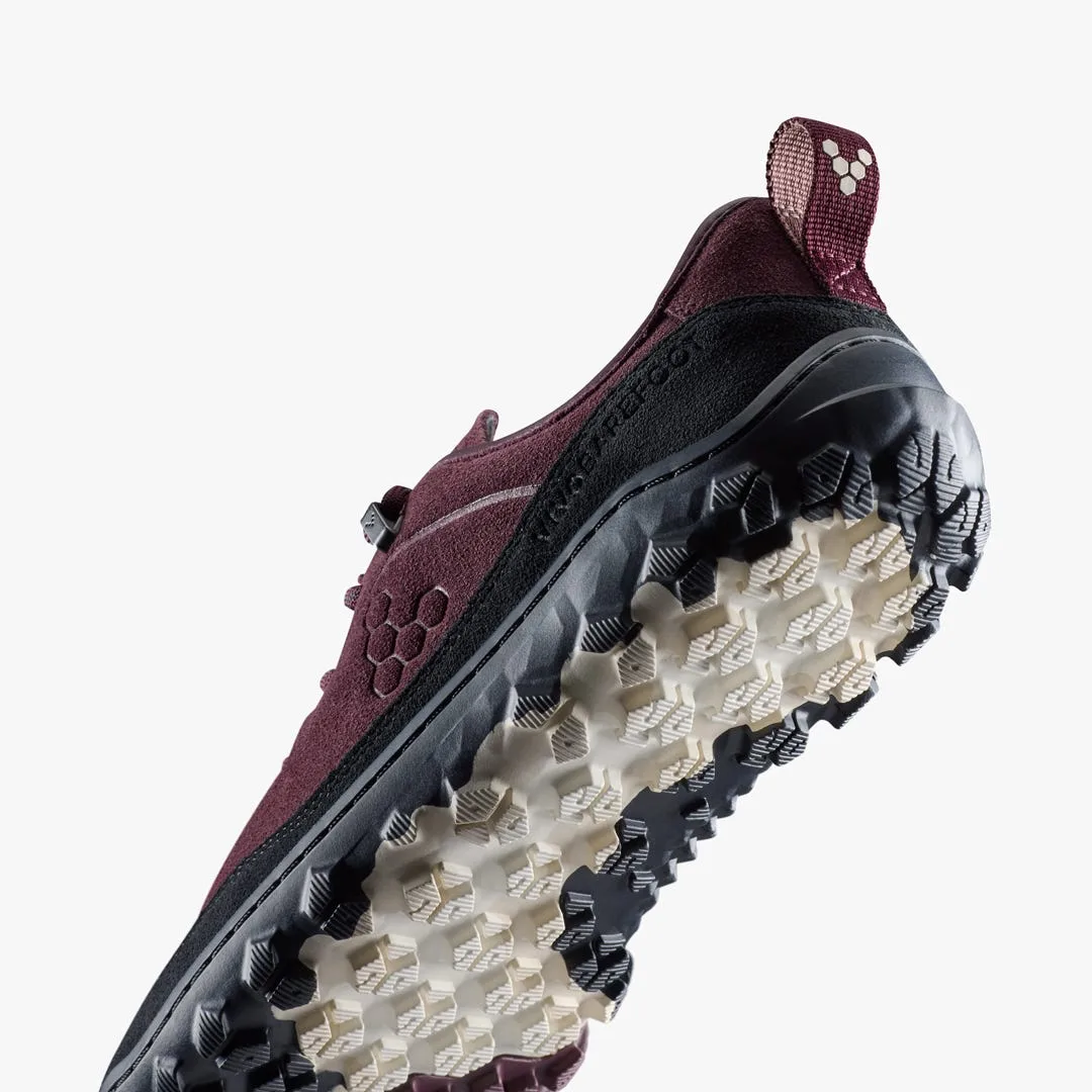 Кроссовки Vivobarefoot Tracker Leather AT Low II Suede — женская модель, бордовый, фото 8
