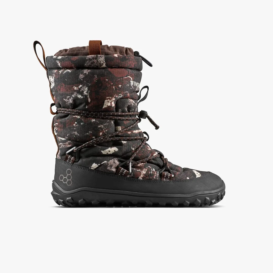 Ботинки Vivobarefoot Tracker Pioneer Boot WP — женская модель, серо-коричневый с узором