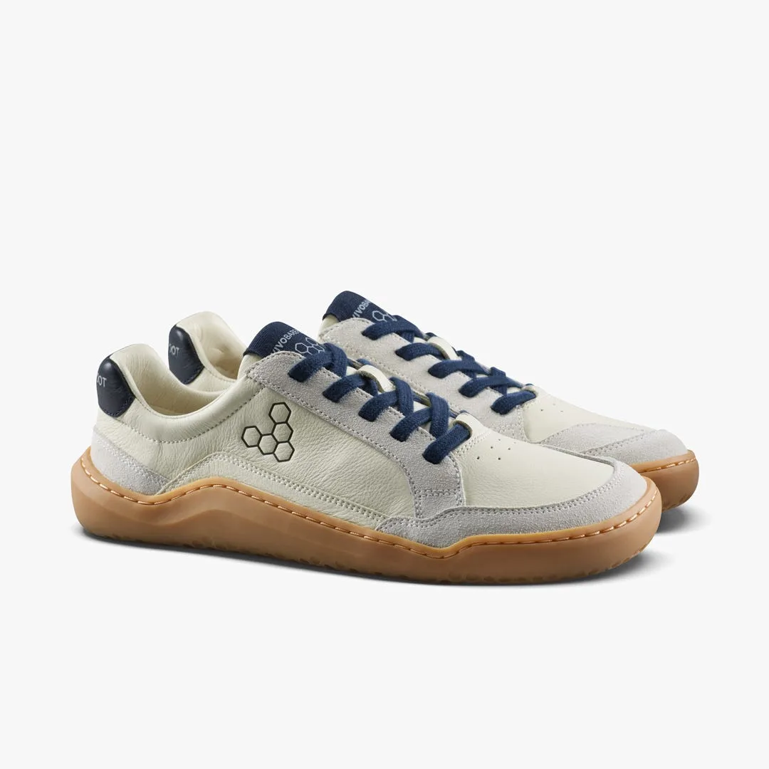 Кроссовки Vivobarefoot Gobi III Sneaker Leather — женская модель, светло-бежевый с морским синим, фото 4