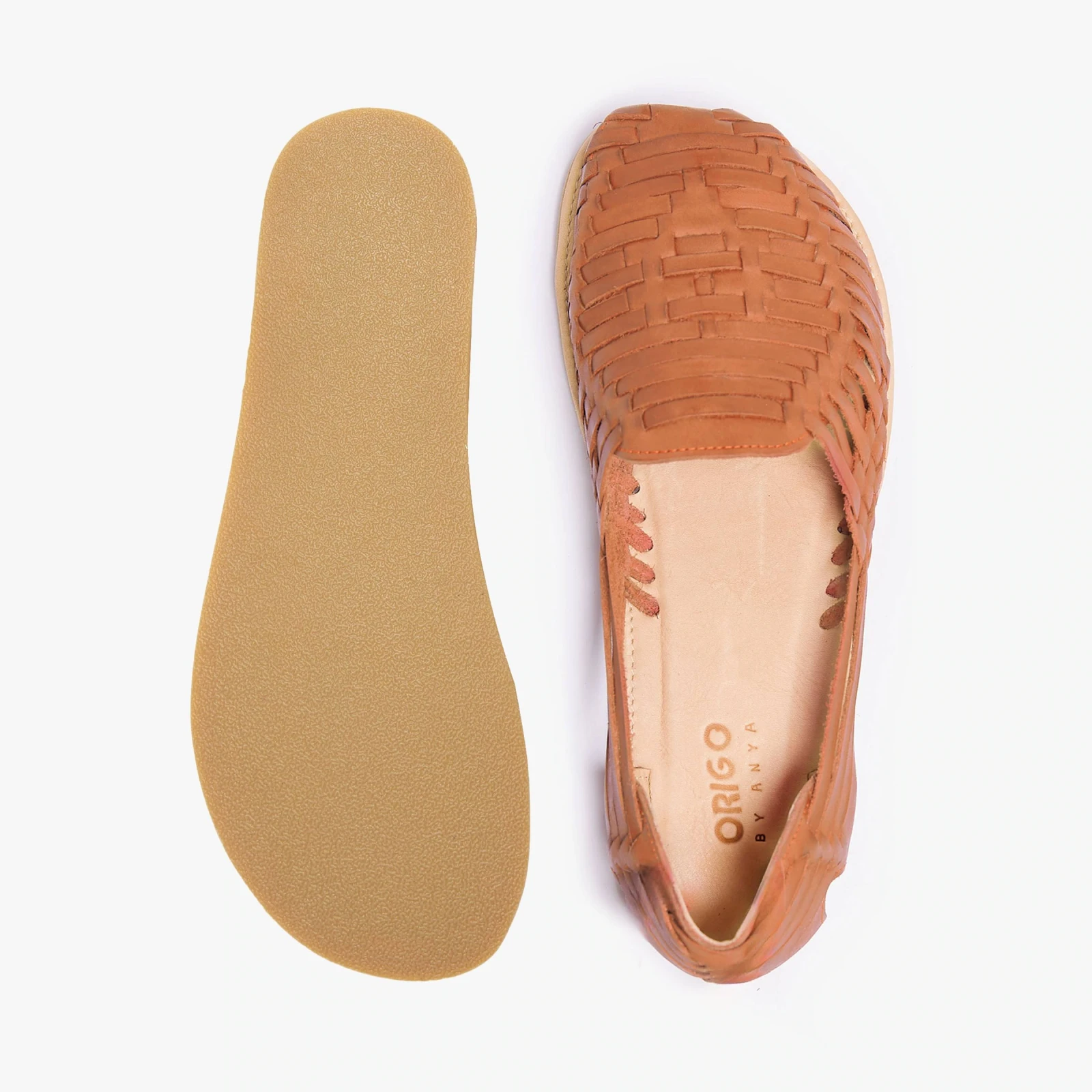 Босоногие сандалии Origo Huarache Slip-On Wide by Anya — ириска, фото 3